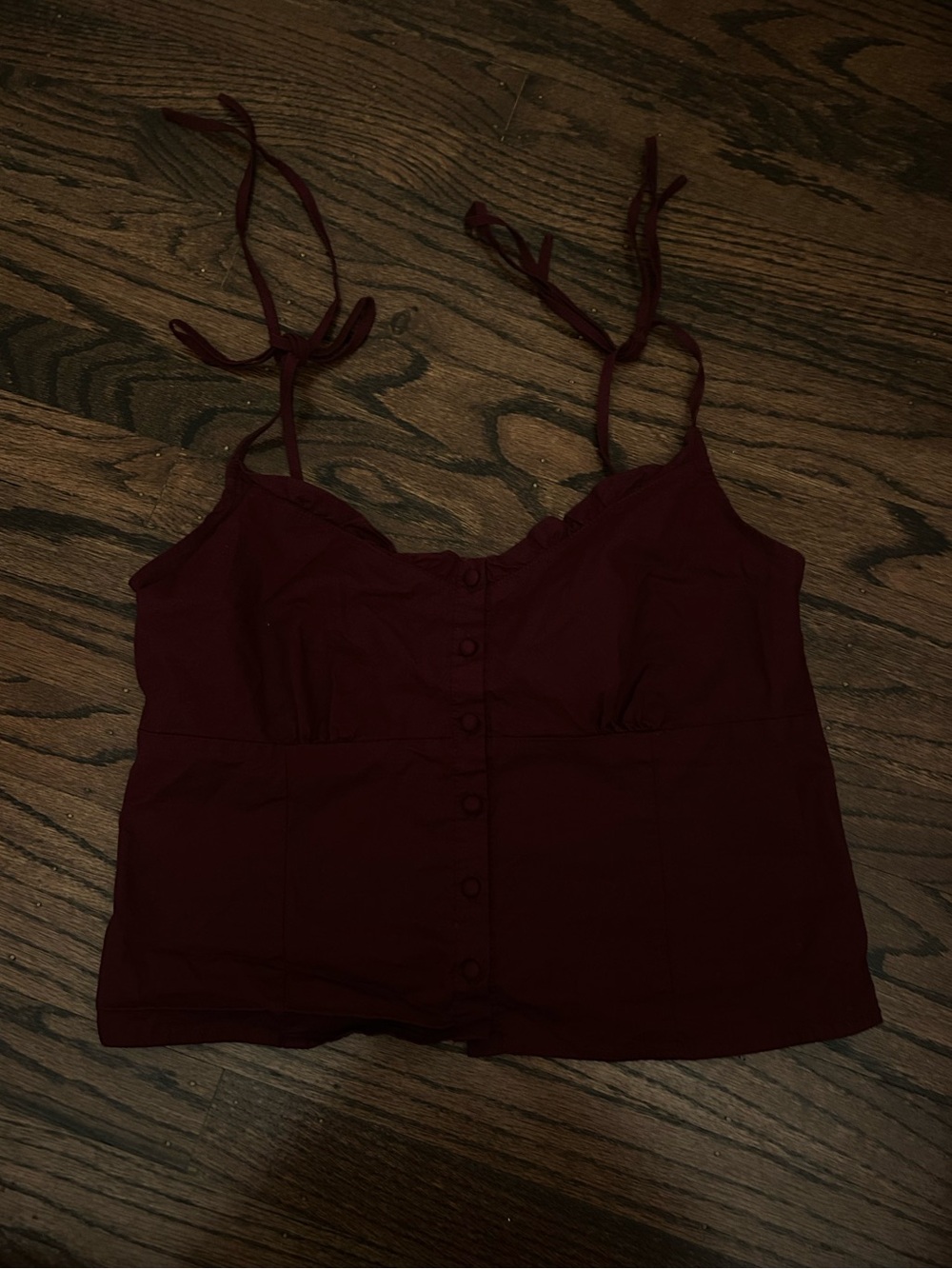 Brandy Melville Burgundy Button-Front Cami Top